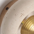 GobekUsa LED Ceiling Lamp Natural Yellow Travertine Walnut Wood Ceiling Lights