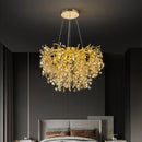 GobekUsa Golden Dendrite Crystal LED Ceiling Chandelier - Luxe Living Room Lighting