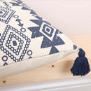 GobekUsa Ethnic Geometric Printed Tufted Tassels Cushion Cover for Sofa Living Room