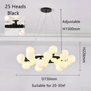 GobekUsa Glass Ball LED Chandelier Pendant for Living Dining Room