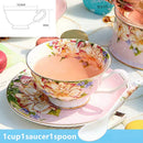 GobekUsa Ceramic Afternoon Tea Set with Spoon - Elegant Tea Cup, Saucer, and Mug Combo