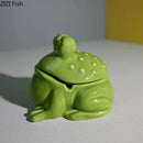 GobekUsa Frog Ceramic Ashtray with Lid - Windproof Smoking Accessory