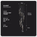 GobekUsa Crystal Column LED Chandelier: Luxury Pendant Lamp for Staircase, Modern Home Decor Lighting