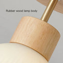 GobekUsa Coco Wood Glass LED Ceiling Chandelier for Aisle Corridor Balcony - Nordic Design