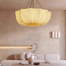 Japanese Fabric Flower Pendant Light With Iron Chain