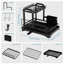 GobekUsa 2 Tier Dish Drainer Storage Rack for Kitchen Countertop Organization