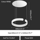 GobekUsa LED Ring Chandelier: Modern Dining Room Table Lighting & Home Decoration