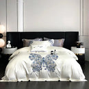 GobekUsa Butterfly Flowers Embroidery Luxury Bedding Set 4Pcs