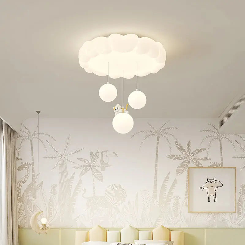 GobekUsa LED Bubble Cloud Rabbit Ceiling Light - Cream Style Warm Lighting for Children's Room, photo 4 of 11