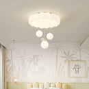 GobekUsa LED Bubble Cloud Rabbit Ceiling Light - Cream Style Warm Lighting for Children's Room