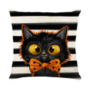GobekUsa Halloween Pumpkin Linen Cushion Cover Set for Home Sofa Bedroom Decor