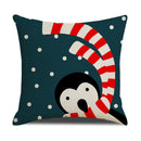 GobekUsa Christmas Cartoon Animal Linen Pillowcase: Deer, Bear, & More for Festive Home Decor