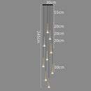 GobekUsa Crystal LED Stair Chandelier: Luxury Long Stair Lighting Fixture with Creative Island Design