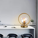 GobekUsa LED Glass Ball Brass Ring Table Lamp for Stylish Living and Bedroom Lighting