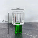 GobekUsa Geometric Square Glass Vase Artificial Flowers Modern Floral Arrangement