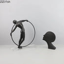 GobekUsa Abstract Cast Iron Acrobatics Sculpture Desk Decoration Slender Figures