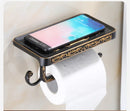 GobekUsa Antique Black Toilet Paper Holder with Phone Shelf