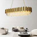 GobekUsa Gold Crystal Chandelier: Modern Luxury LED Pendant Lights for Living, Dining, Bedroom Decor