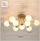 GobekUsa Glass Ball Ceiling Chandelier Pendant Lamp for Modern Living Bedroom