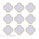GobekUsa Golden Border Geometric Plum Flower Mirror Wall Decoration