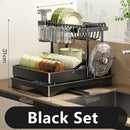 GobekUsa 2 Tier Dish Drainer Rack & Drain Basket: Kitchen Organizer Holder, Counter Storage