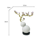 GobekUsa Gourd Crystal Sculpture Metal Plant Statues Home Decoration