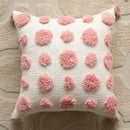 GobekUsa Geometric Embroidered Loop Tufted Throw Pillow Covers - Pink Tufted Cushion Cover