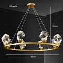 GobekUsa Diamond Crystal Brass LED Pendant Light Gold Luxury Hanglamp