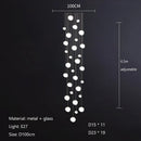 GobekUsa Cobblestone Glass LED Pendant Lights for Villa Hotel Loft Stair Lamp