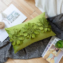 GobekUsa Green Flower Car Sofa Cushion Pillowcase Home Decoration Square Pillow