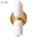 GobekUsa Double Head Glass Wall Light for Bedroom, Living Room, Bathroom Décor