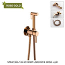 GobekUsa Brass Bidet Spray: Gold/Black, Hot/Cold Mixer Valve, Bathroom Shattaf Sprayer