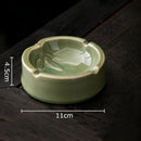 GobekUsa Geometric Green Ceramic Ashtray - Desk Decoration and Smoking Accessory