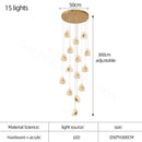 GobekUsa Golden Acrylic LED Chandeliers for Living Room, Large & Creative Design Villa Lighting