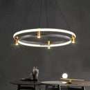GobekUsa Black Ring LED Pendant Chandelier for Table Dining Living Kitchen Island Lighting