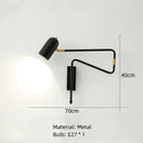 GobekUsa LED Rotatable Wall Lamp Gold Black White Metal Sconce E27 Bulb