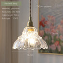 GobekUsa Brass Glass Pendant Light - Luxury Minimalist LED Nordic Flower Restaurant Lamp