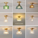 GobekUsa Glass Shade Pendant Ceiling Lamp for Kitchen Aisle Bedroom LED Lights Fixtures