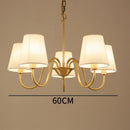 GobekUsa Copper Ceiling Chandelier with Fabric Lampshade for Living Room and Bedroom