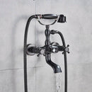 GobekUsa Golden Black Bathtub Faucet with Hand Shower and Rotate Spout