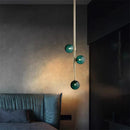 GobekUsa LED Glass Ball Pendant Light Brass Luminaire for Home Decor