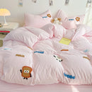 GobekUsa Cartoon Embroidery Jacquard Comforter Sets | Washed Cotton | Soft Skin-Friendly Bed Linen