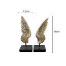 GobekUsa Elegant Angel Wings Resin Sculpture Table Decor for Home and Office