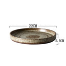 GobekUsa Japanese Style Handmade Stoneware Dinnerware Set - Round Plates and Bowls