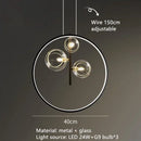 GobekUsa Clear Glass LED Chandelier: Modern Nordic Hall Parlor Lighting Fixture