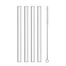 GobekUsa Clear Glass Smoothie Straws 4-Pack, 12mm Wide for Boba Bubble Tea & Milkshakes
