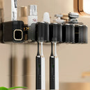 GobekUsa Inverted Toothbrush Holder with Automatic Toothpaste Squeezer & Makeup Storage Rack