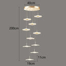 GobekUsa Crystal Chandelier Stair Pendant Lamp Living Room Pendant Lights Interior Lighting