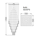 GobekUsa Crystal Ceiling Chandelier: Modern Elegant Living Room & Staircase Light Fixture