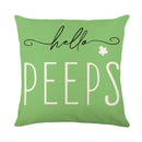 GobekUsa Easter Bunny Rabbit Linen Cushion Cover 45x45cm - Flower Print Festival Pillowcase